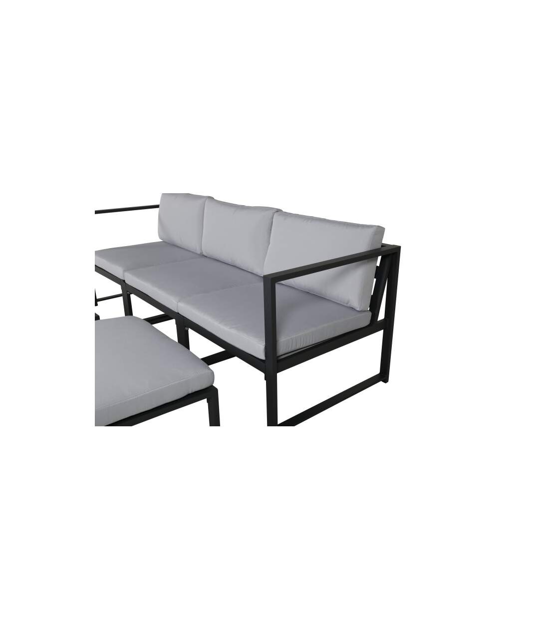 Salon de Jardin Modulable Salvador 200cm Noir & Gris-5