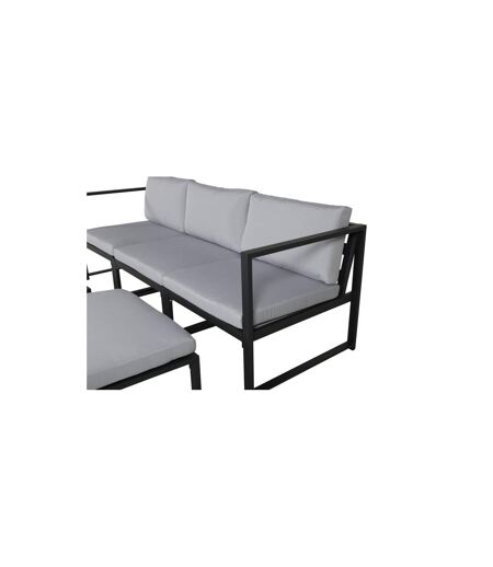 Salon de Jardin Modulable Salvador 200cm Noir & Gris