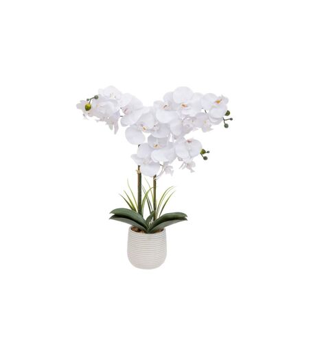Orchidée Artificielle en Pot Riva 60cm Blanc