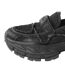 Womens/ladies Chunky Flat Loafers Black Buffalo-2