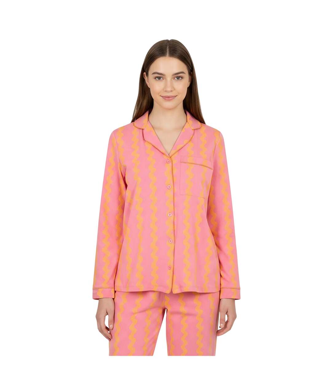 Ensemble De Pyjama Long Motif/style Tortillé Femme Rose Chelsea Peers-4