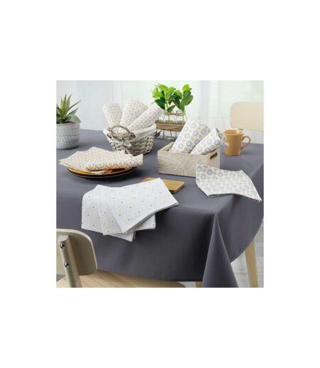 Lot de 3 Serviettes de Table Floreor 40x40cm Gris