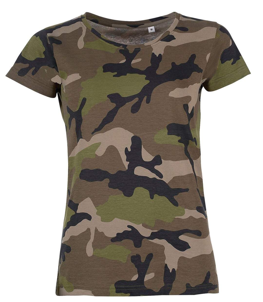 T-shirt manches courtes camouflage FEMME - 01187 - vert army camo-2