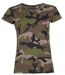 T-shirt manches courtes camouflage FEMME - 01187 - vert army camo