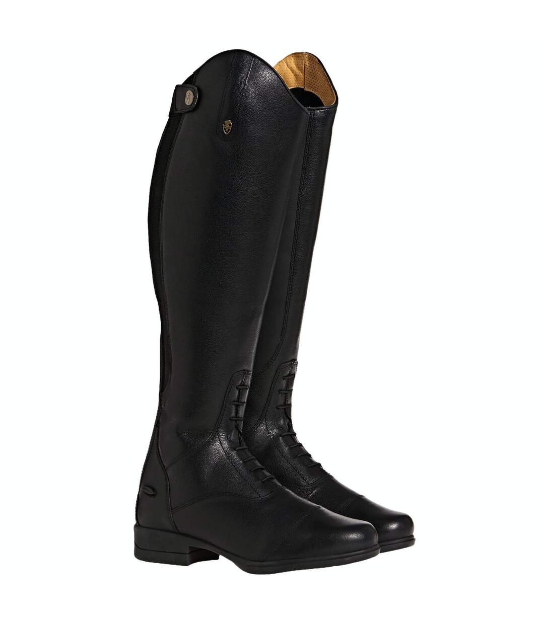 Womens/ladies Albina Leather Long Riding Boots Black Moretta-1