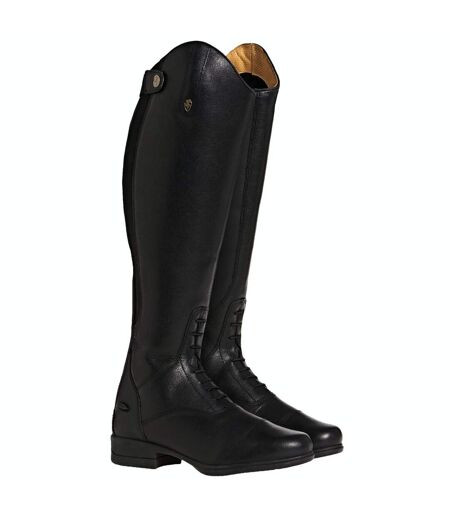 Womens/ladies Albina Leather Long Riding Boots Black Moretta