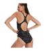Maillot De Bain 1 Pièce Motif/style Géométrique Hyper Boom Allover Medalist Femme Noir Gris Imprimé Speedo-3