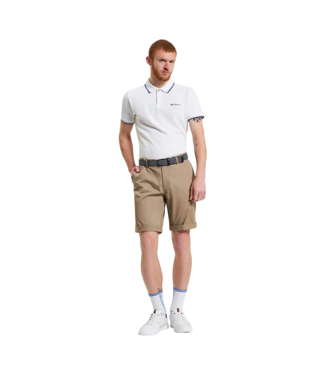 Mens Signature Chino Shorts Stone Ben Sherman-1