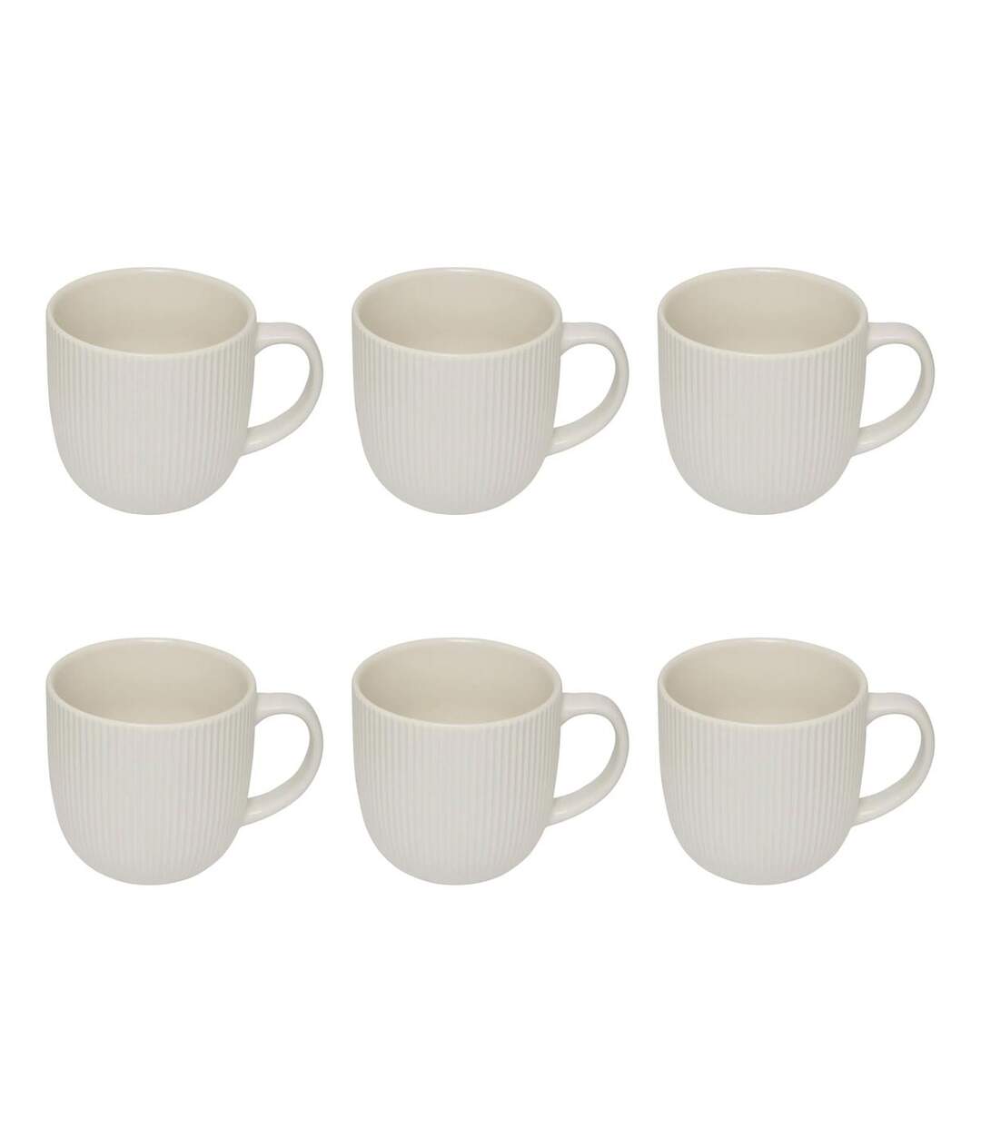 Lot de 6 Mugs en Porcelaine Strata 36cl Blanc-1