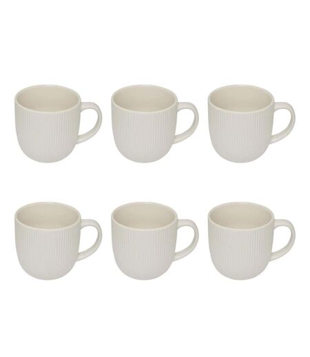 Lot de 6 Mugs en Porcelaine Strata 36cl Blanc