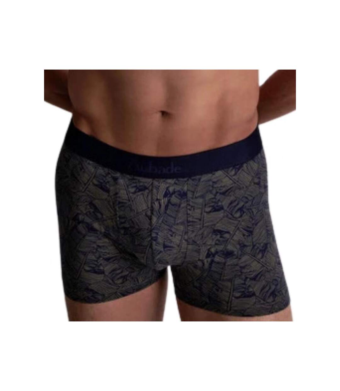 AUBADEMEN Boxer Homme Coton Bio MAPA Bleu marine Taupe-1