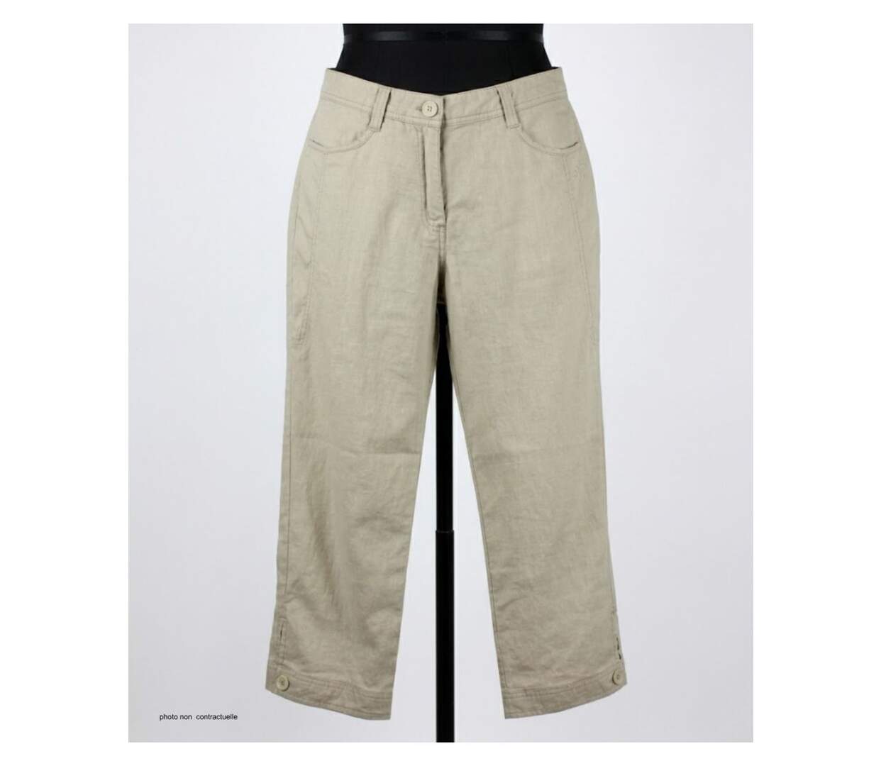 Pantalon lin MAYFLOWER MANTA1 détente : la fraîcheur naturelle en coloris Beige-3
