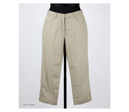 Pantalon lin MAYFLOWER MANTA1 détente : la fraîcheur naturelle en coloris Beige