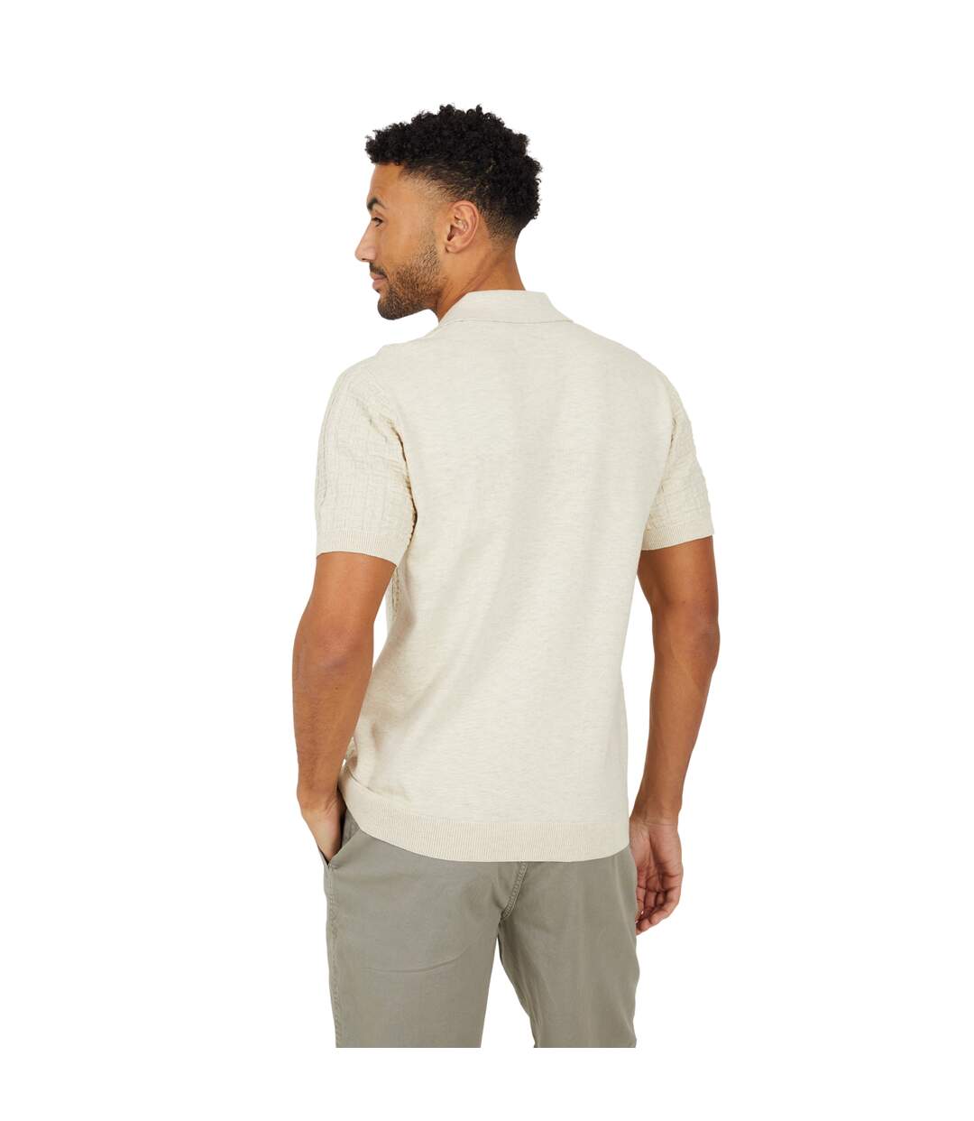 Chemise Motif/style Boutonné Homme Écru Chiné Brave Soul-3
