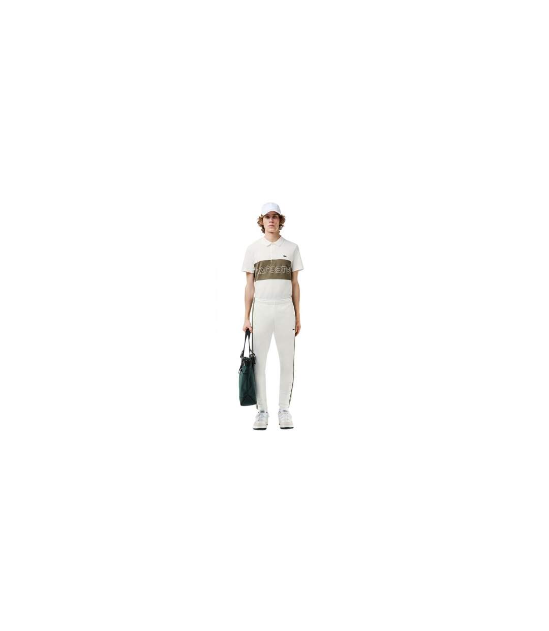 Pantalon De Jogging Motif/style Blocs De Couleurs Homme Crème Lacoste-1