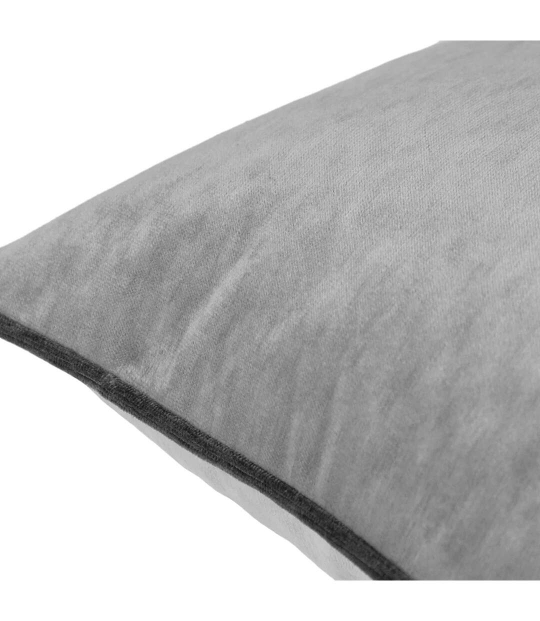 Torto velvet rectangular cushion cover 30cm x 60cm silver/charcoal Paoletti-3