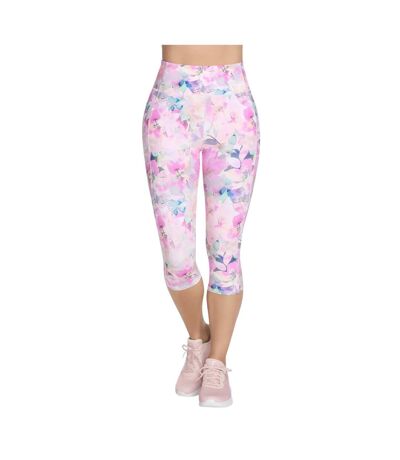 Womens/ladies gowalk seascape floral capri coral/multicoloured Skechers
