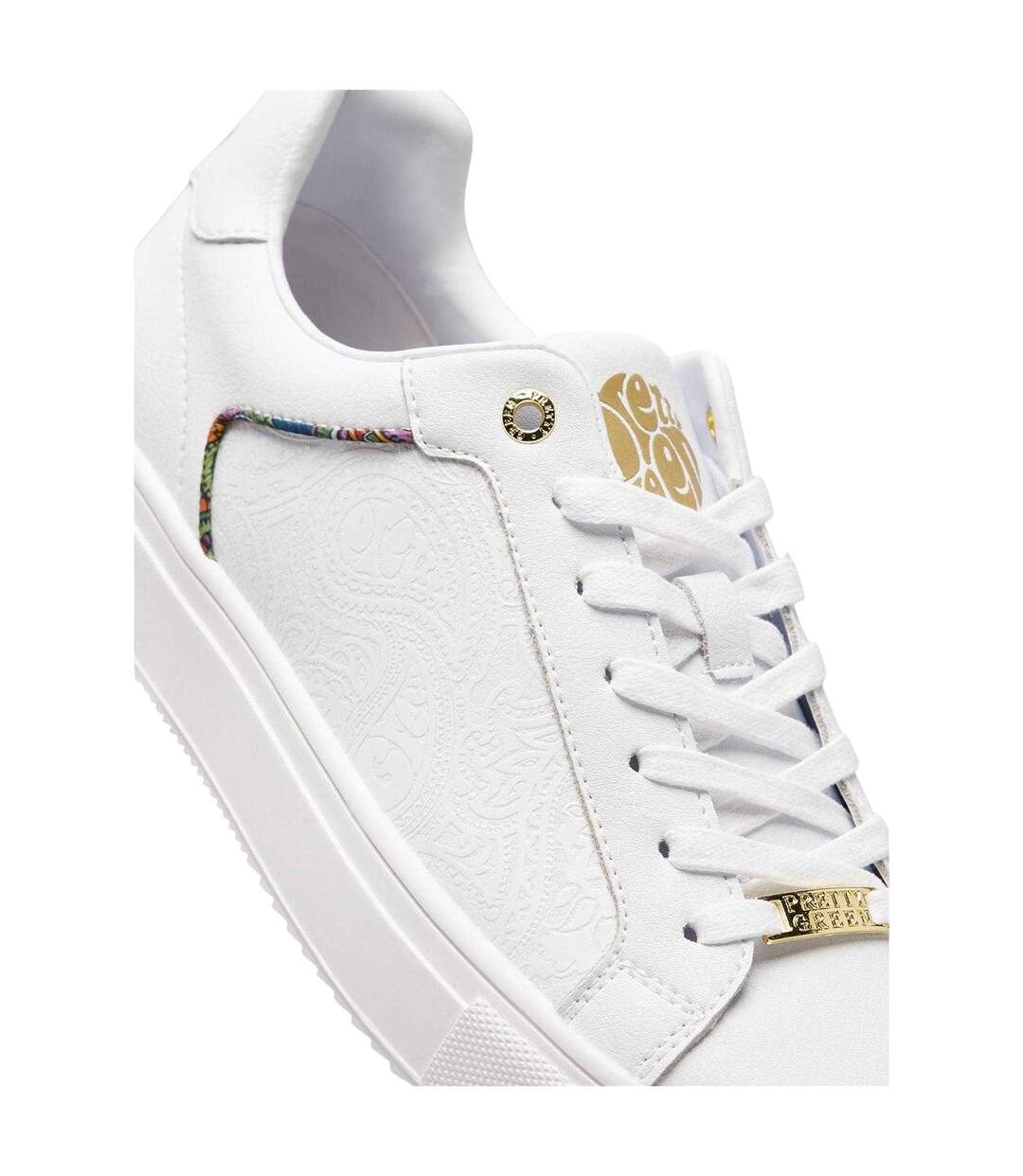 Mens Cali Multi Paisley Trainers White Pretty Green-3