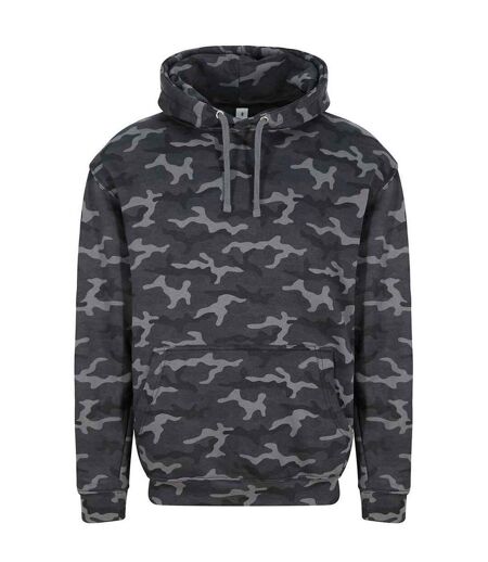 Mens camouflage hoodie black camo Awdis