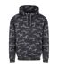 Sweat à capuche homme noir camouflage Awdis