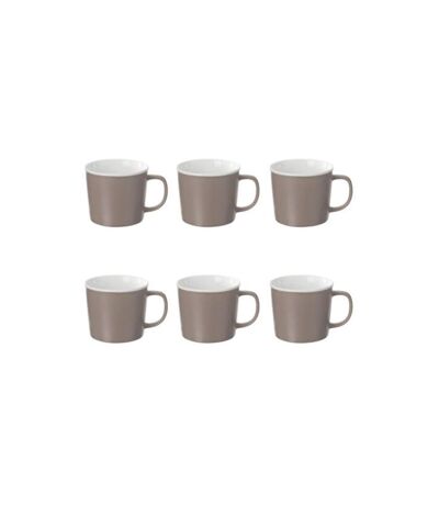 Lot de 6 Mugs en Porcelaine Nature 38cl Taupe