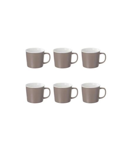 Lot de 6 Mugs en Porcelaine Nature 38cl Taupe