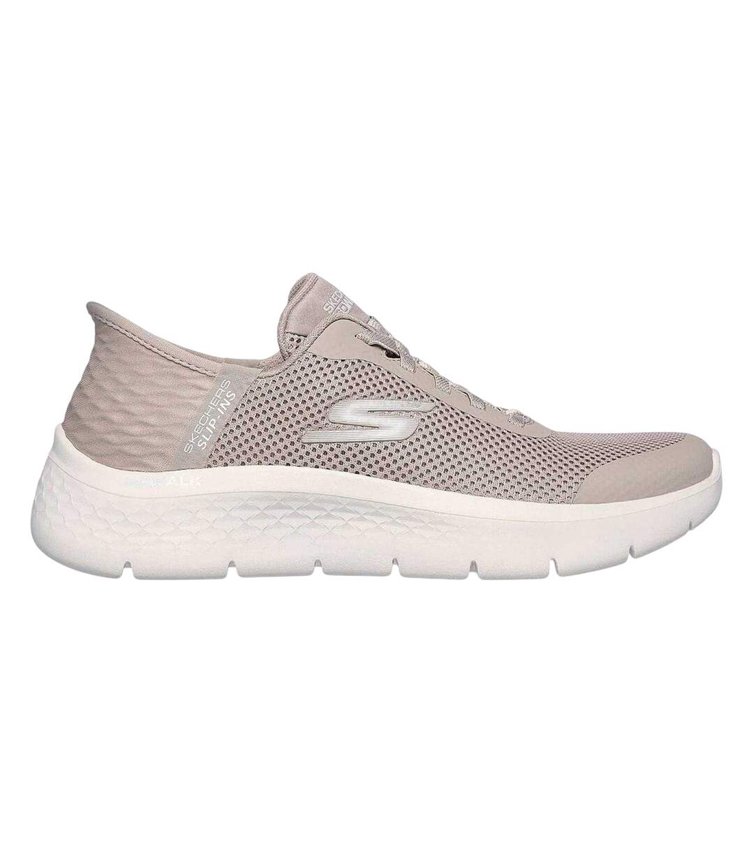 Womens/ladies Go Walk Flex Grand Entry Slip-in Walking Shoes Taupe Skechers-1