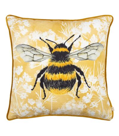 Manor piped velvet bee cushion cover 43cm x 43cm yellow Wylder