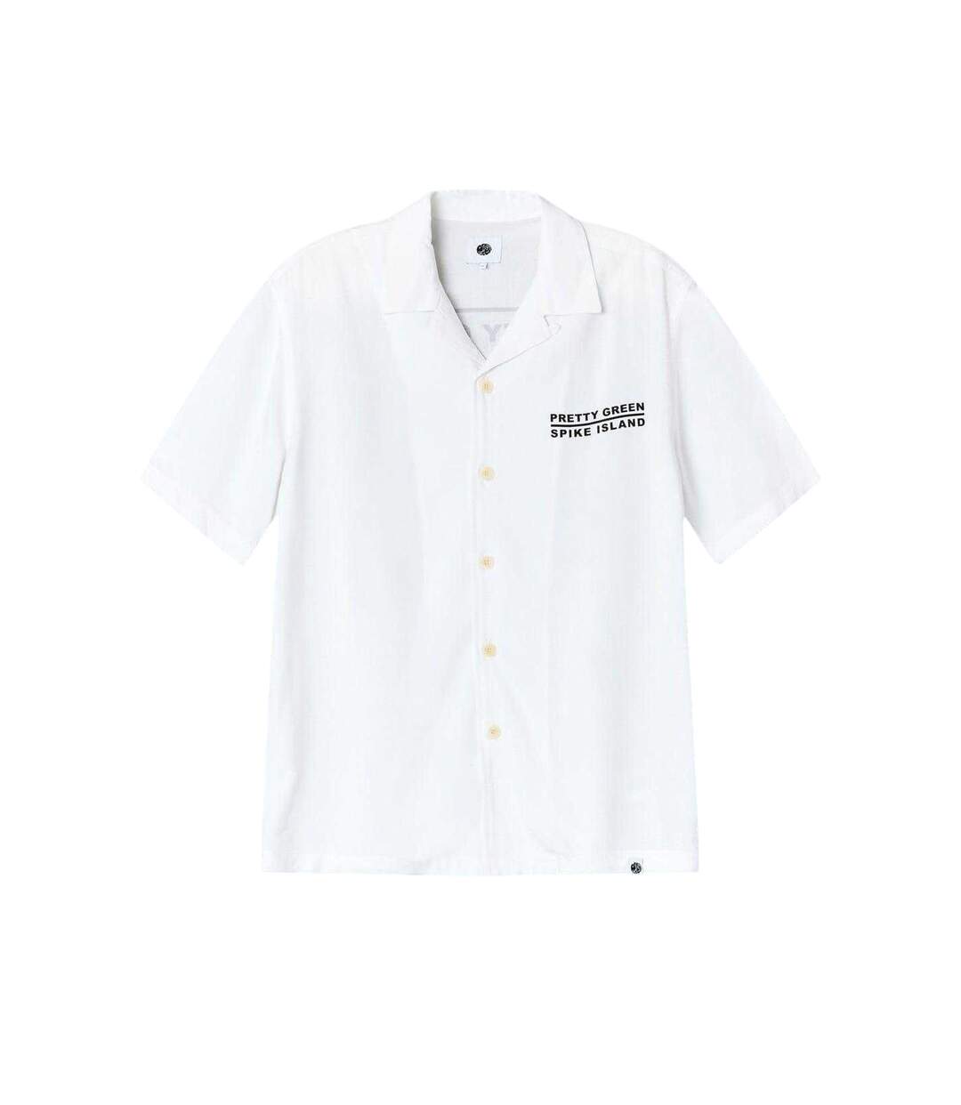 Chemise Manches Courtes Spike Island Homme Blanc Pretty Green-2