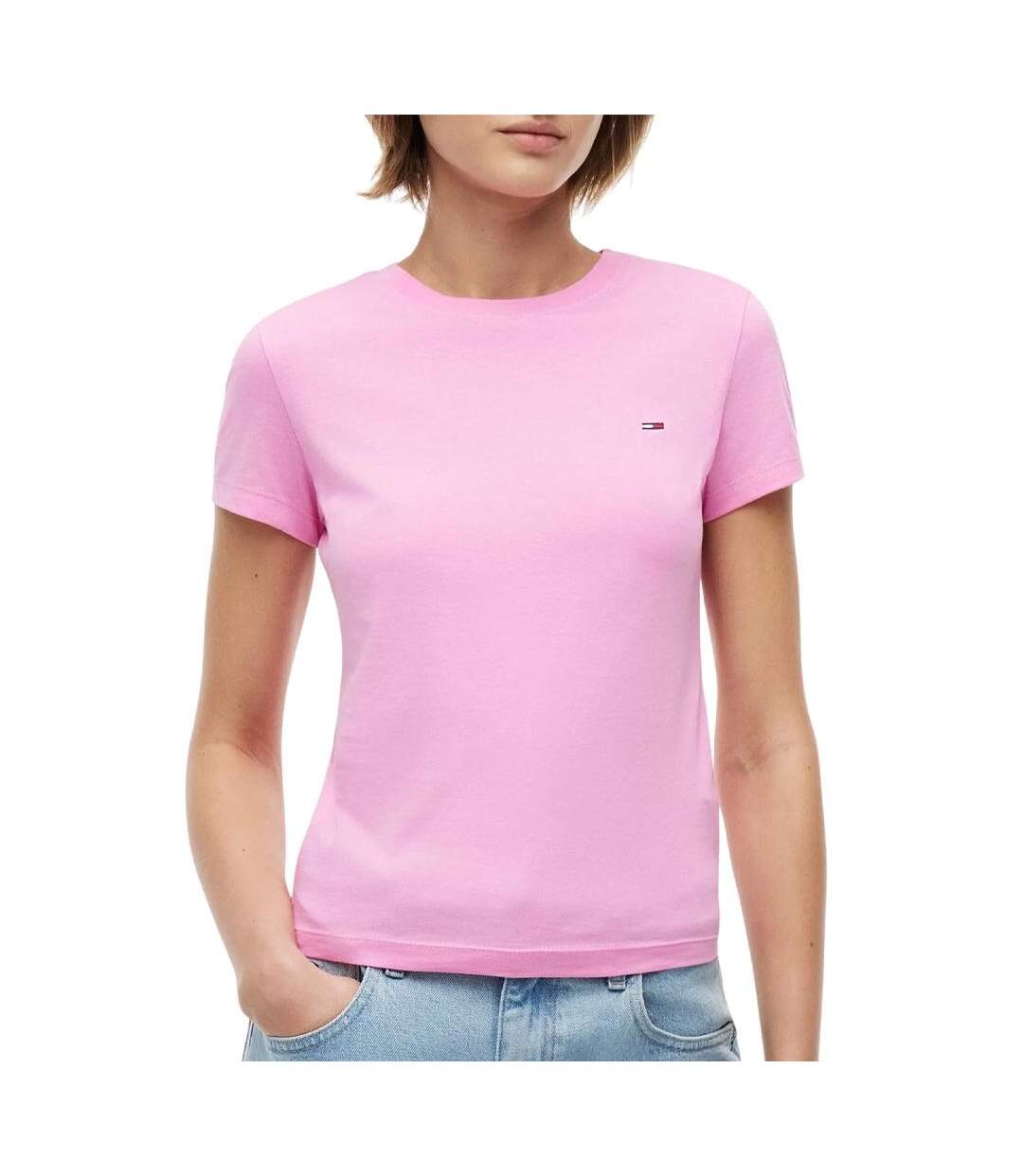 T-shirt rose femme tommy hilfiger tjw c-1