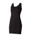 Skinni Fit Ladies/Womens Extra Long Stretch Tank Top / Vest (Black) - UTRW1366