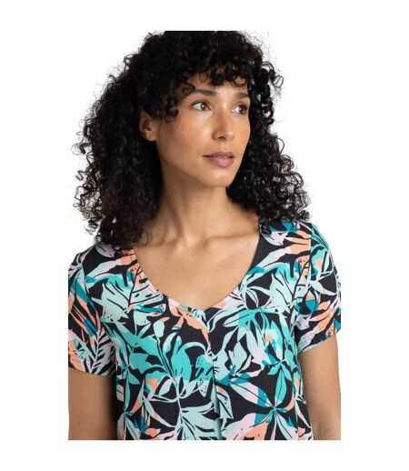 Womens/ladies nuri printed eco liva tunic aqua blue Weird Fish