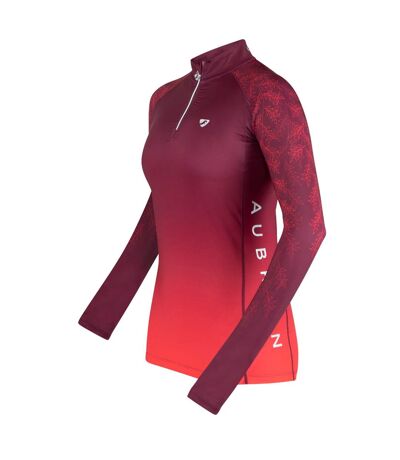 Aubrion Womens/Ladies Hyde Park Leaf Cross Country Shirt (Red)