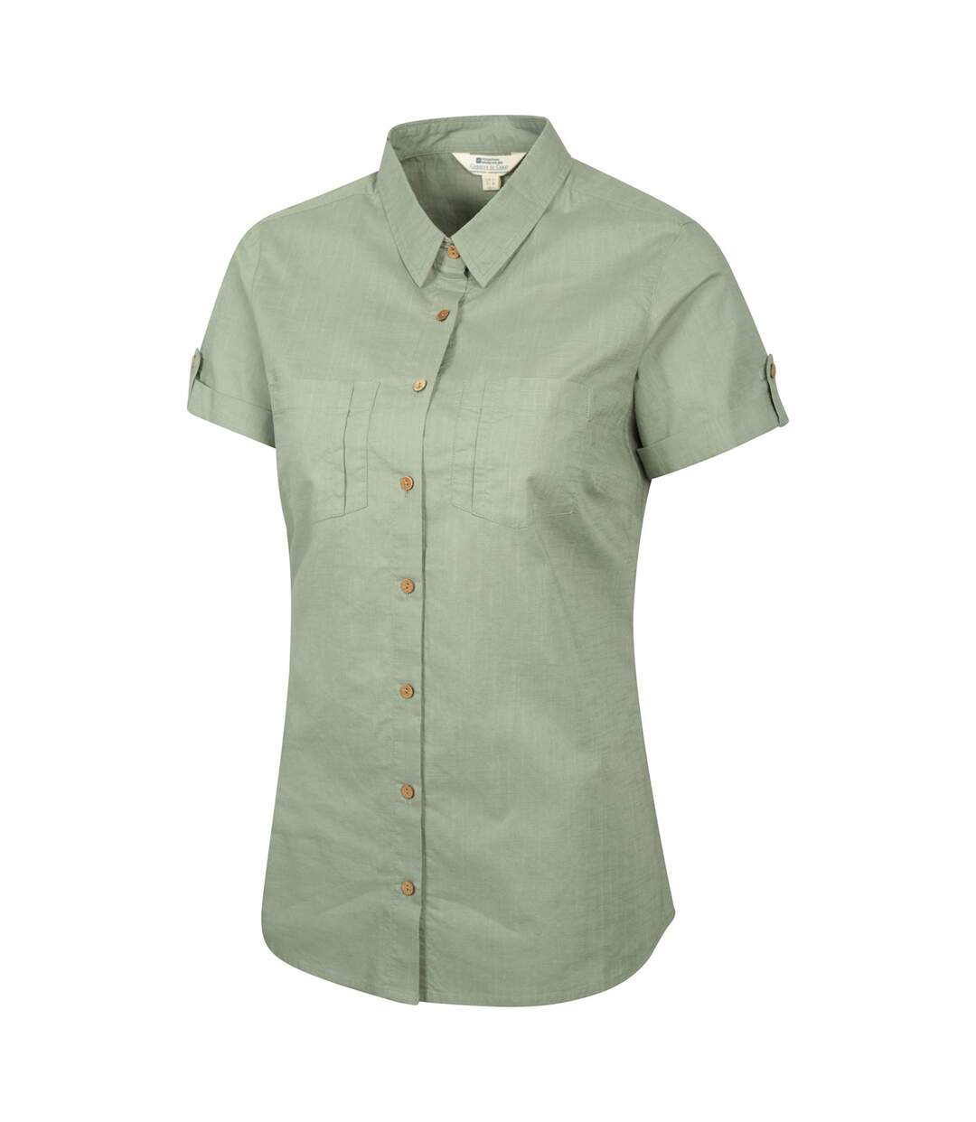 Womens/ladies Coconut Short-sleeved Shirt Light Khaki Mountain Warehouse-3