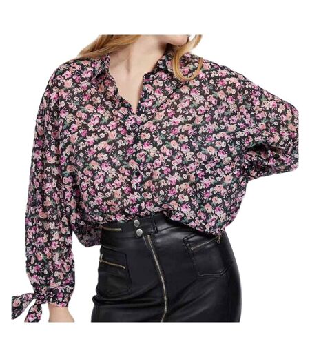 Chemise noire/rose femme guess w1gh0jwcvf0