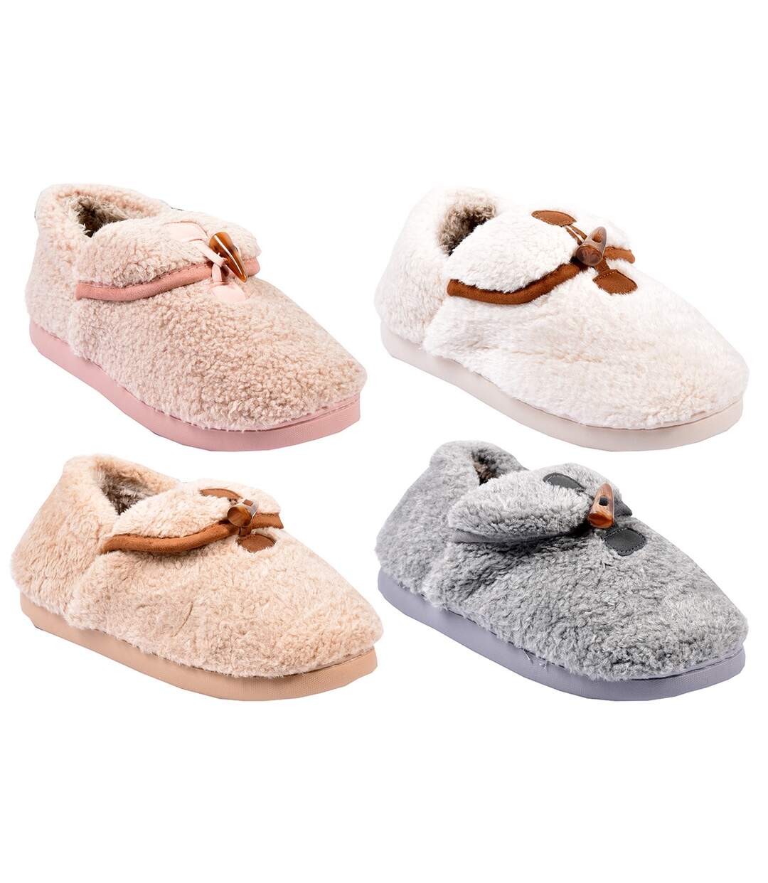 PANTOUFLE Femme Chausson COCOONING MD8697 ECRU