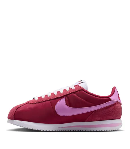Womens/ladies Cortez Suede Trainers Red Pink Nike