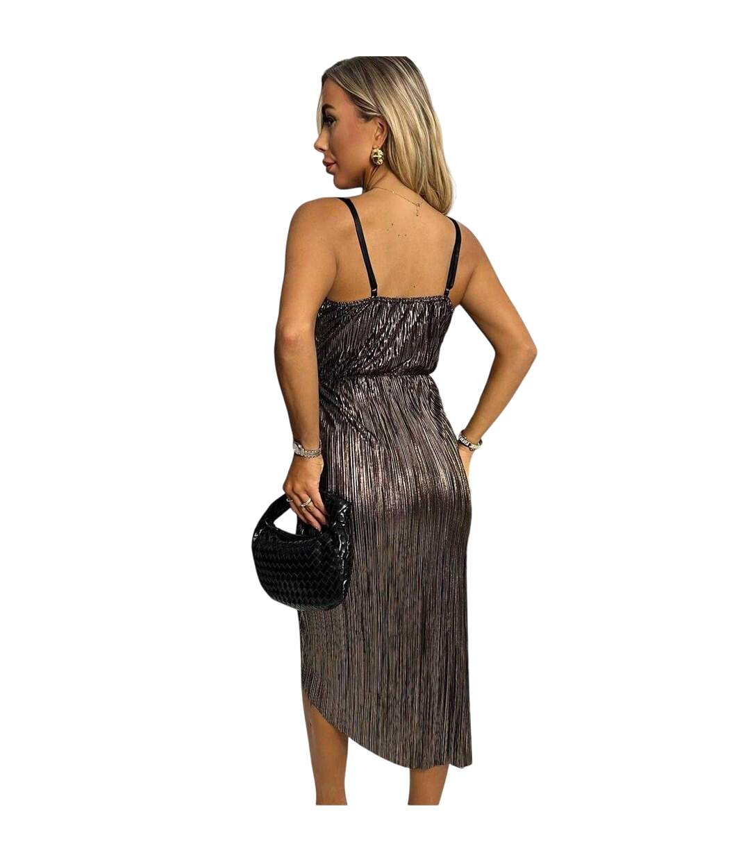 Robe Mi-longue Motif/style Lanières Femme Cuivré AX Paris-3