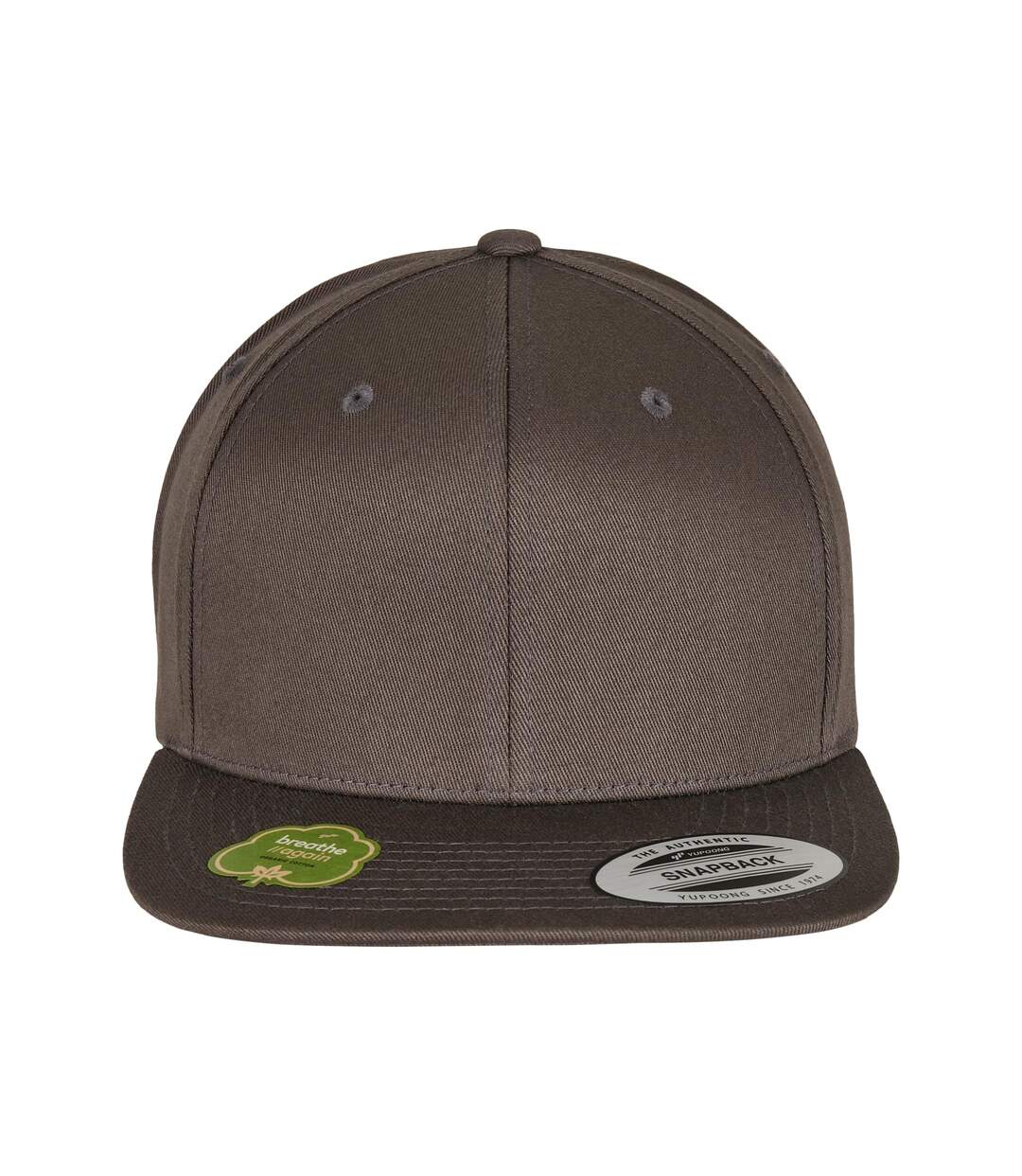 Flexfit by  unisex organic cotton snapback cap dark grey Yupoong-4