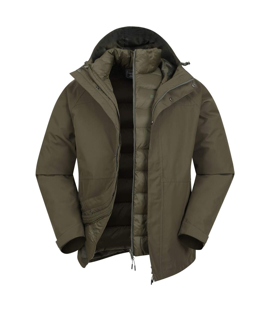 Mens Alaskan 3 In 1 Waterproof Jacket Khaki Mountain Warehouse-1
