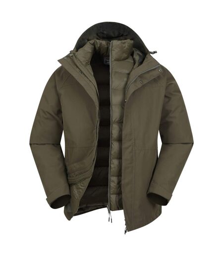 Mens Alaskan 3 In 1 Waterproof Jacket Khaki Mountain Warehouse
