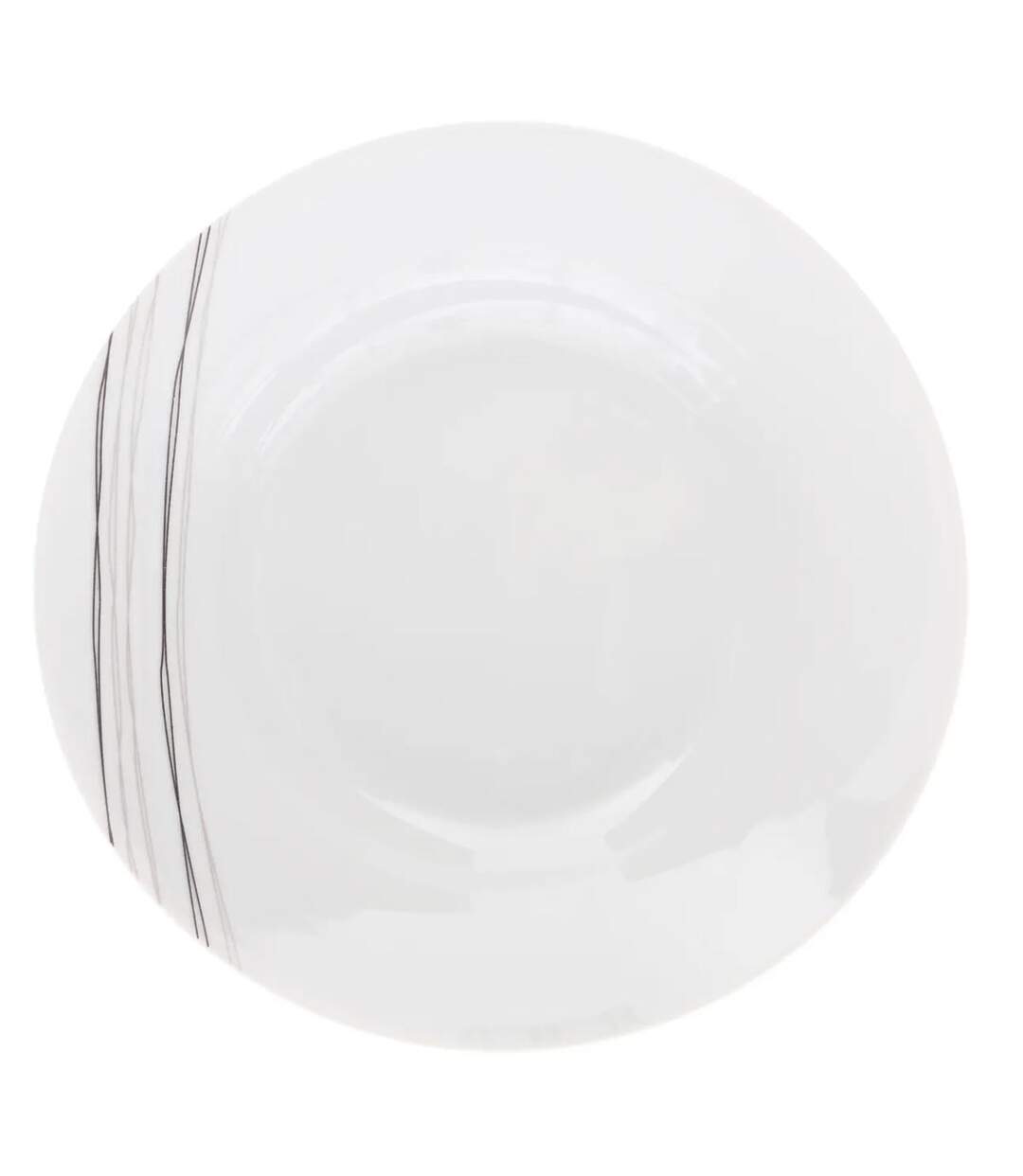 Lot de 6 Assiettes Creuse Lignes 20cm Blanc-1
