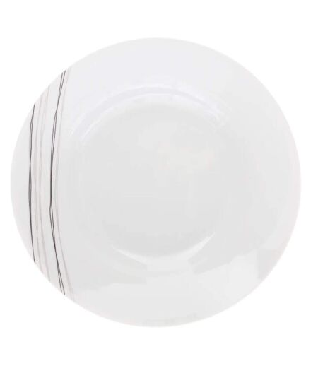 Lot de 6 Assiettes Creuse Lignes 20cm Blanc