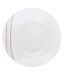 Lot de 6 Assiettes Creuse Lignes 20cm Blanc-1