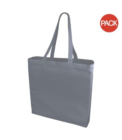 Lot de 2  Cabas en coton odessa mixte 38 x 8,5 x 41 cm gris Bullet