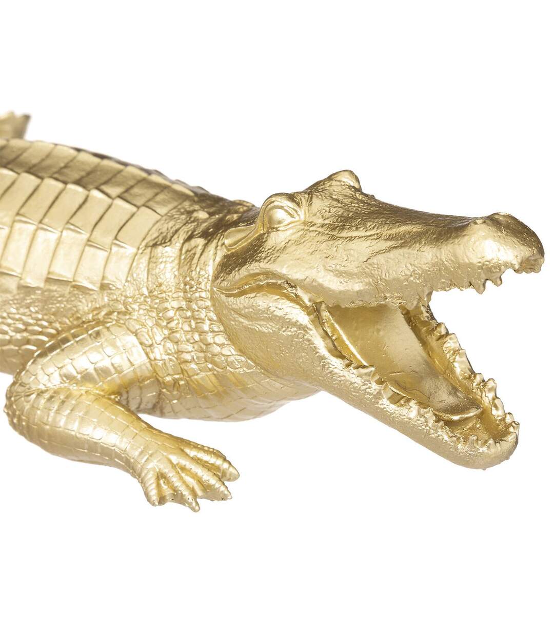 Crocodile en résine - Doré-2