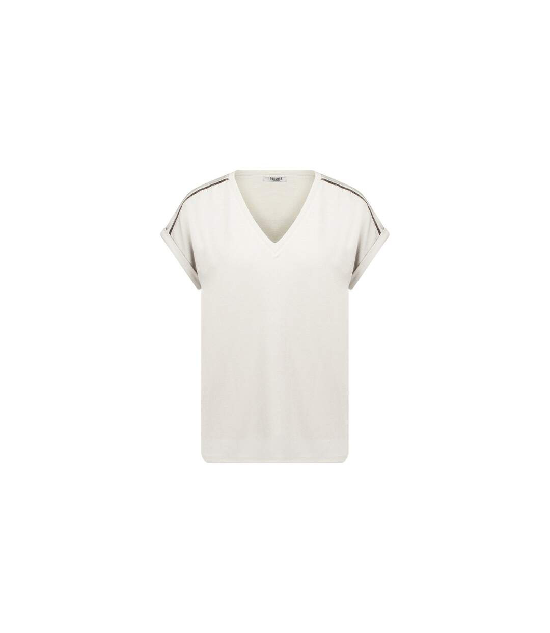 T-shirt femme col V en maille jersey KRIVA-1