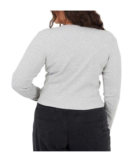 T-shirt Manches Longues Femme Gris Chiné Chiné Brave Soul