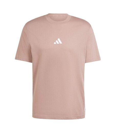 Mens Essential 3 Stripes Single Jersey T-shirt Clay White Adidas