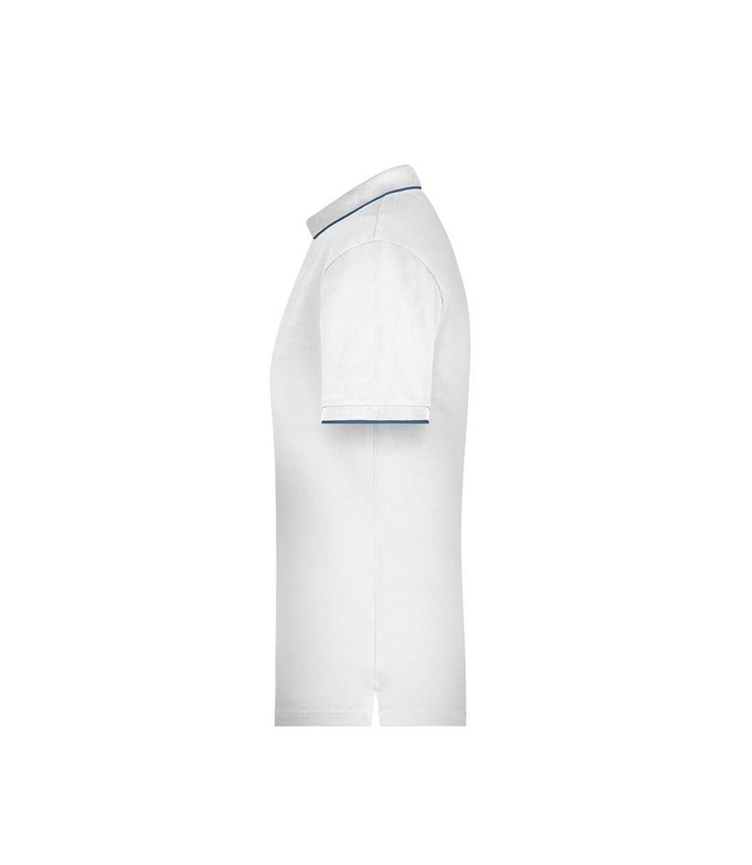 Polo Motif/style Rayures Contrastées Homme Blanc Bleu Marine James And Nicholson-4